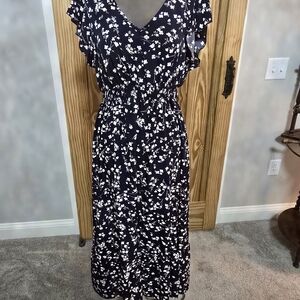 SHEIN Navy Blue Floral Dress